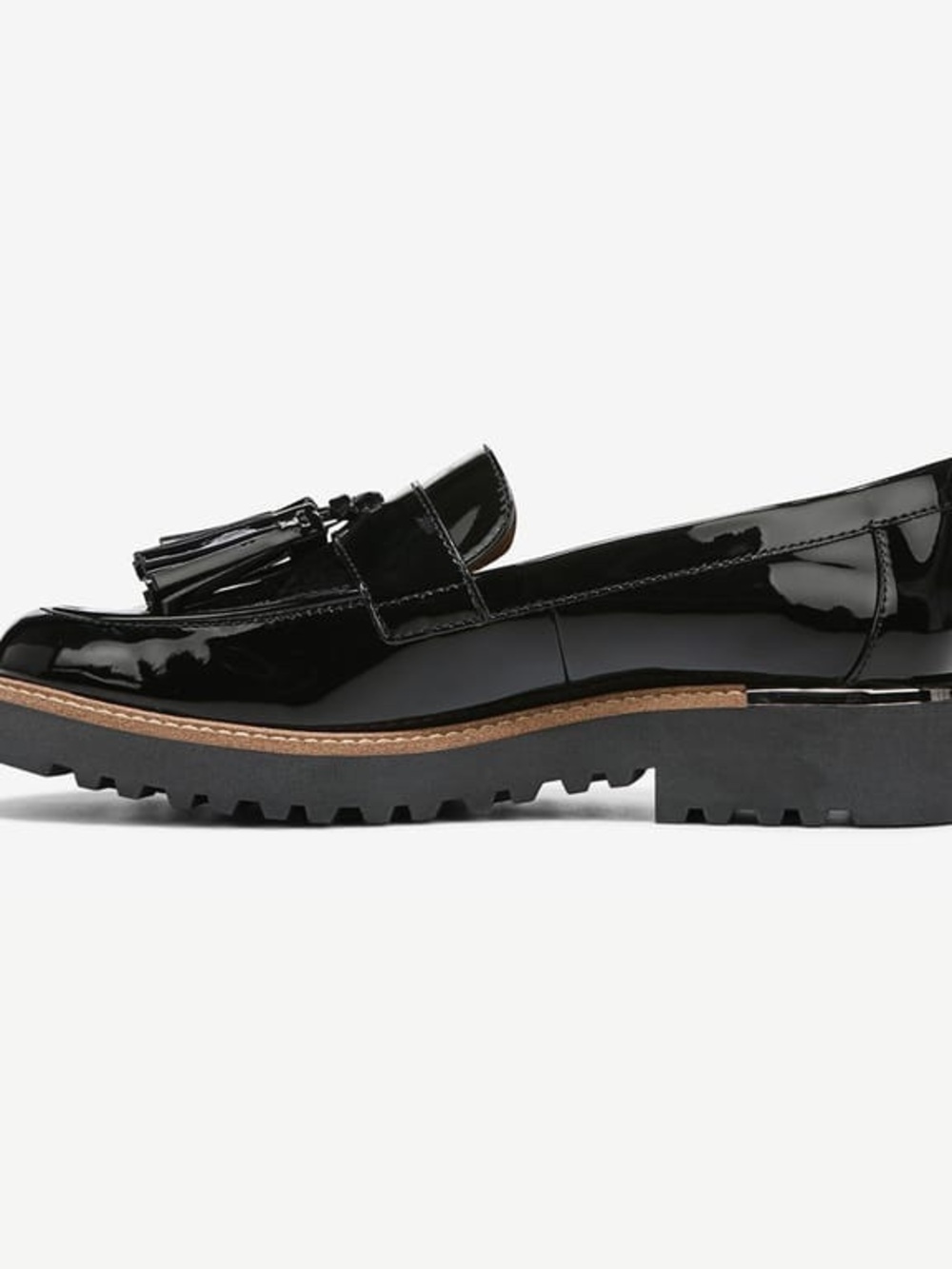NWOT - FRANCO SARTO TASSEL Black Patent Non-Slip Sole Loafers - Women 7.5W - Picture 3 of 16